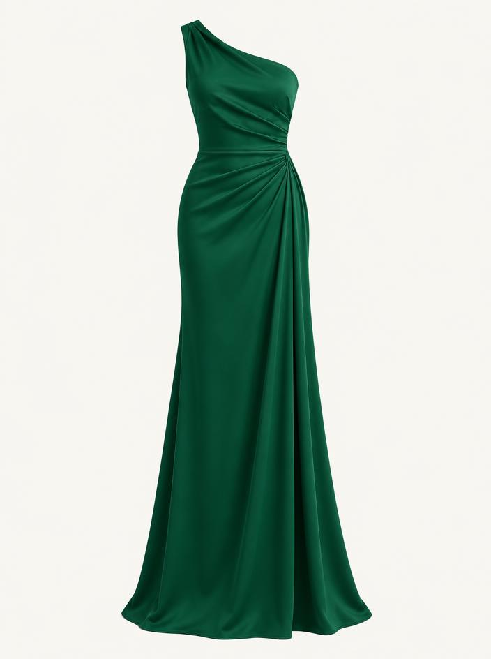 Emerald One-Shoulder Gown
