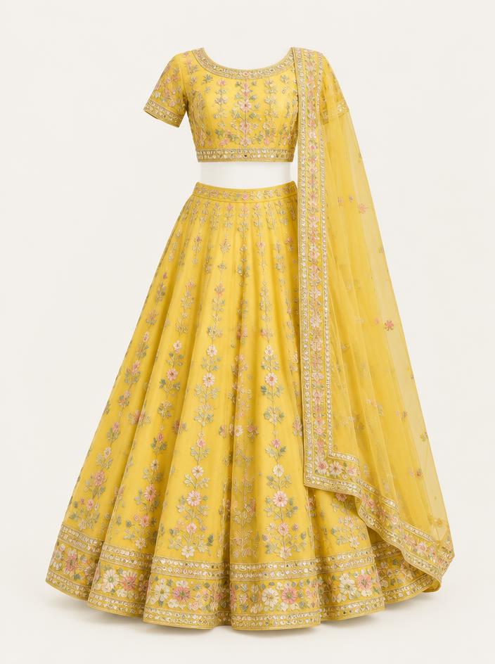 Kids Yellow Lehenga Choli