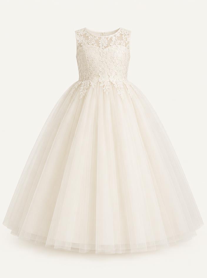 Kids Ivory Party Gown